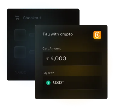 Shopping cart with crypto payment illustration