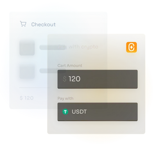 Shopping cart with crypto payment illustration